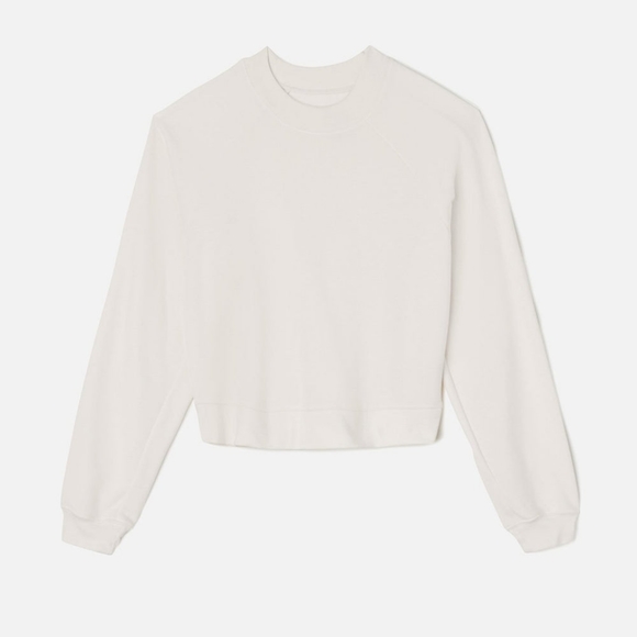 Cute Crewneck Crop Gym Sweatshirt Cream - Picture 2 of 9